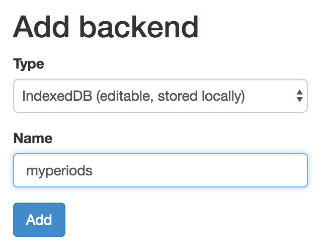 Adding a local, editable backend.